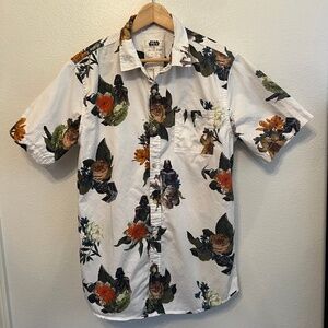 Star Wars x On The Byas Men's Vader Mandalorian Floral Button Up Shirt